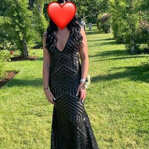 Black Sequin Prom Dress